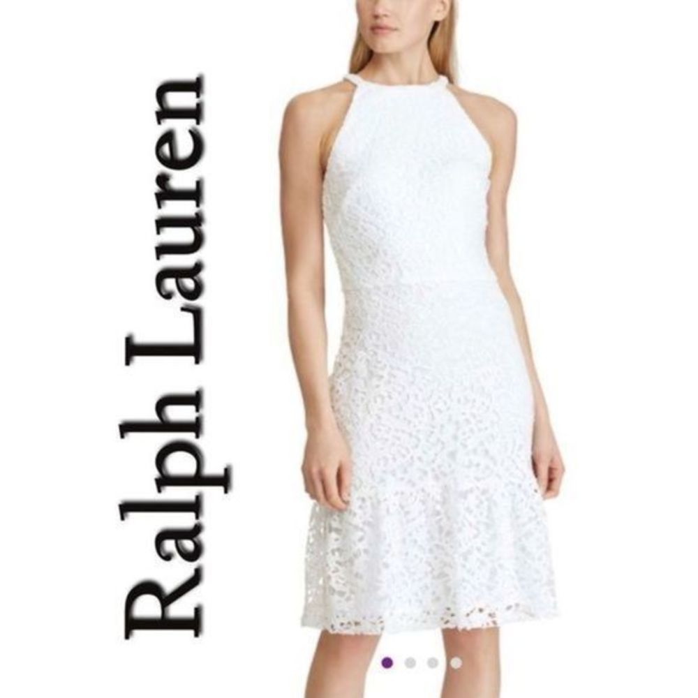 Ralph Lauren Lace Floral High neck dress NWT